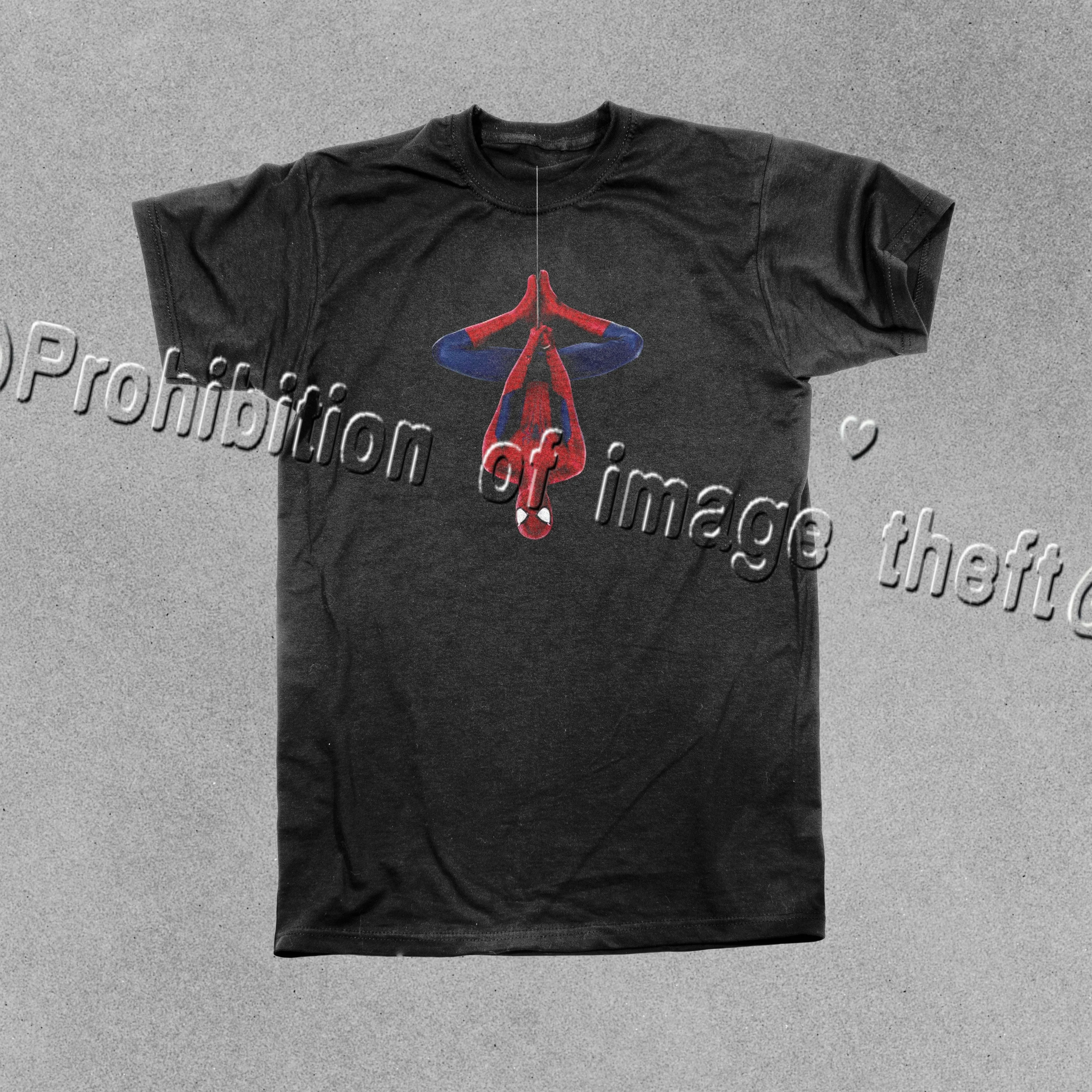 

Men's Black Spider Man Pattern Short Sleeve T-shirt 3D Adult and Children's Trendy Cool Short Sleeve Quick Drying Style