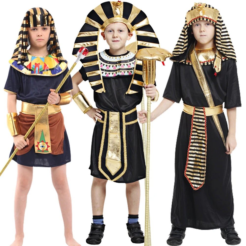 

Kids Halloween Cosplay Costumes Ancient Egypt Egyptian Pharaoh Cleopatra Dress Cosplay Prince Fancy Carnival Party