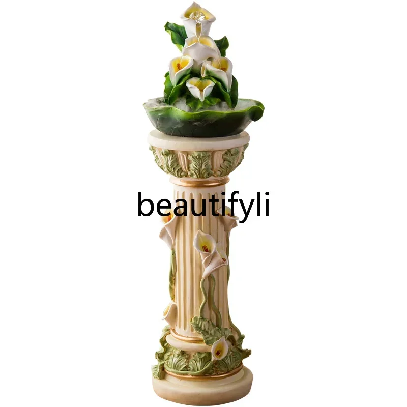 European creative running water fountain humidifier ornament large floor jewelry