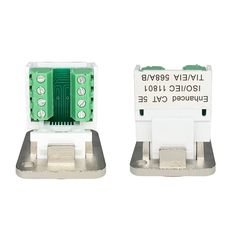 N75R-2X RJ45 Panel Mount Screw Terminal Adapter, RJ45/8P8C Panel Mount Connector,D-Type RJ45 Female Solderless Terminal