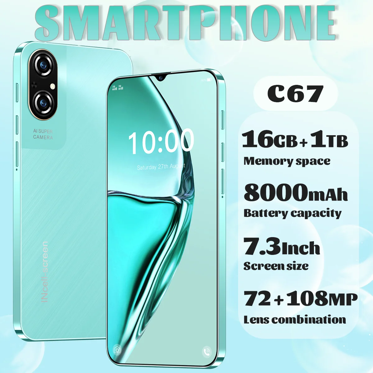 2025 Original C67 Smartphone 5G 6.8