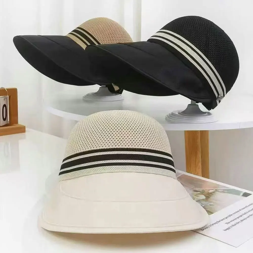 Large Brim Sun Hat for Women, New Spring and Summer Style, Breathable Mesh, Anti-Fly Woven Top, Outdoor Travel Uv Protection Hat