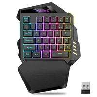 Teclado mecánico inalámbrico para juegos con una mano, Mini Teclado retroiluminado RGB, portátil, controlador de juego para PC