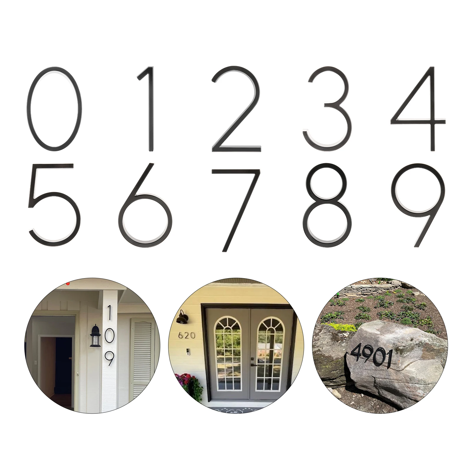 1pc Zinc Alloy Floating House Number 5*0.5in Large Wall Mounted Classic Address Numbers for Houses, Gardens, Mailboxes, Streets
