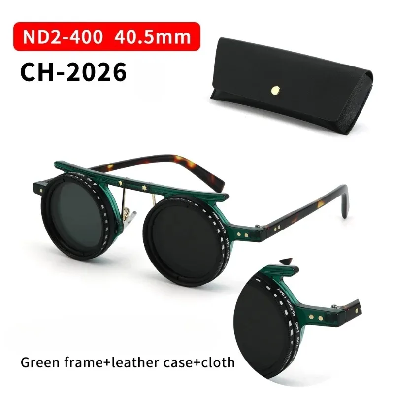 

Steampunk Handmade ND9 Adjustable Dimming Sunglasses Single Beam Round Eyewear UV400 Fishing Filter Shades Polarized Sun Glasses