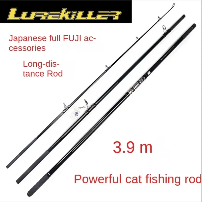 for 2019 Carbon Fiber 3.9m Three Section Strong Long Throw Sea Rod Anchor Fishing Rod Weight 540g