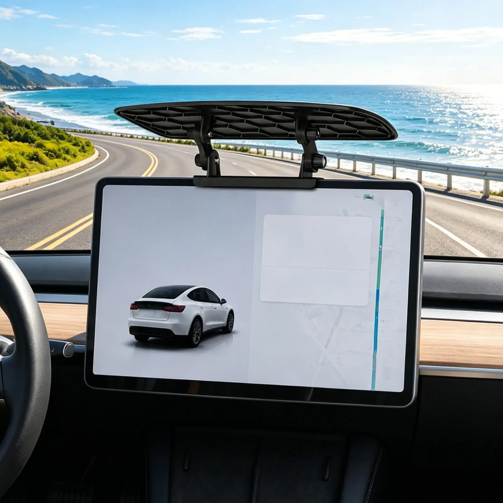 GPS Sun Shade Visor Center Console Anti-Glare Cover Dashboard Anti-Glare Cover For Travelers Drivers Fleet Managers Sedans