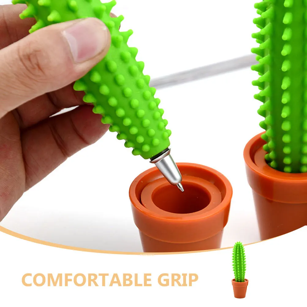 

3pcs Cactus Ballpoint Pens Plastic Portable Writing Pens Fine Tip For Office School Gift Adorable Stationery Supplies