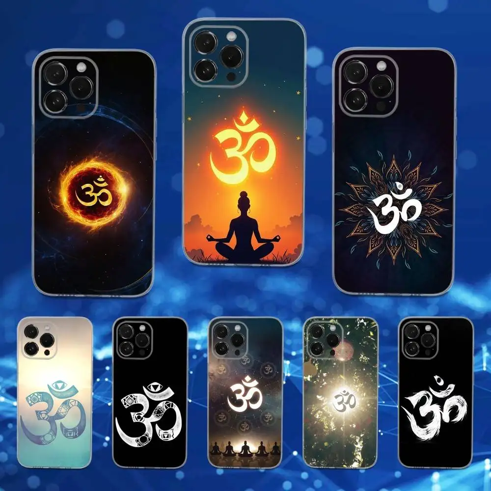 

Sports A-Aum O-Om Yoga Phone Case For iPhone 16,15,17,14,13,12,11 Pro,Max,Plus,X,XS,XR,SE,Mini Transparent Soft Cover