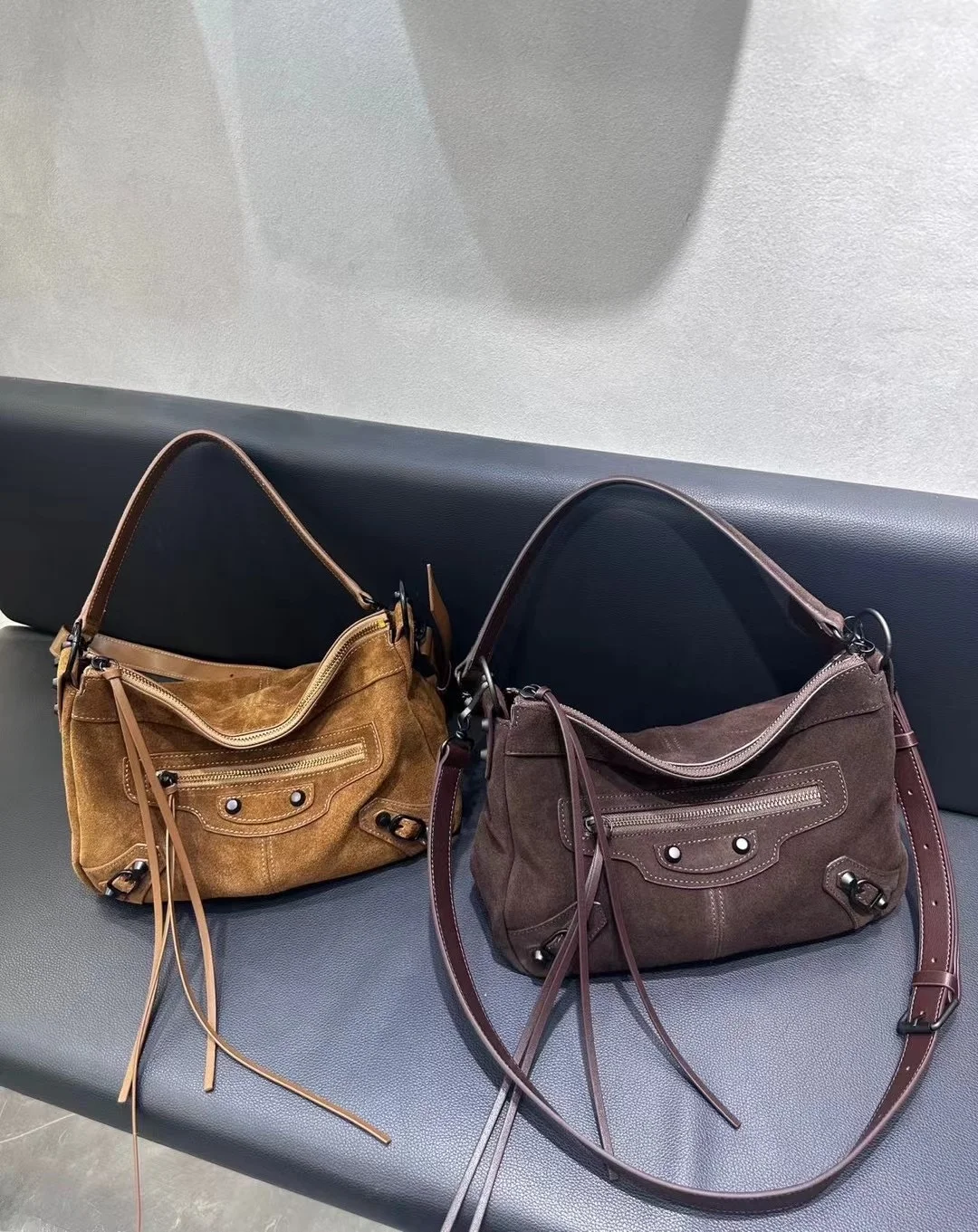 

High Quality Leather Motorcycle Bag Women's Crossbody Shoulder Bag Fashionable Saddlebag Stylish Matte Leather Handbag