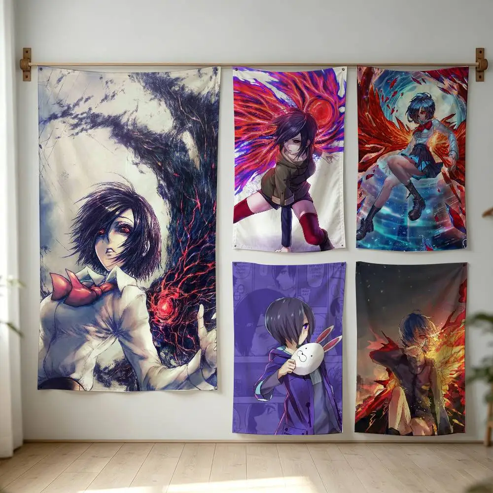 Anime T-Tokyo G-Ghoul Touka Kirishima Flag Digital Printing Banner for Garage Wall Out Door Decoration