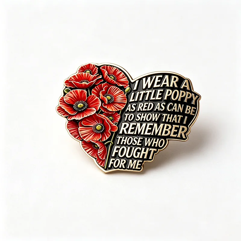 Creative Red Friday Brooch Memorial Day Badges Remembrance Day Patriotic Fashion Clothes Pins Backpack Decoration Jewelry Gifts - view 3