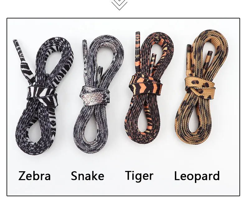 Klassische flache Schnürsenkel für Sneaker, mit Tiermotiven (Leopard, Zebra, Schlange), kreative, unisex, lässige Schnürsenkel aus Canvas, 1 Paar. – Detail 5