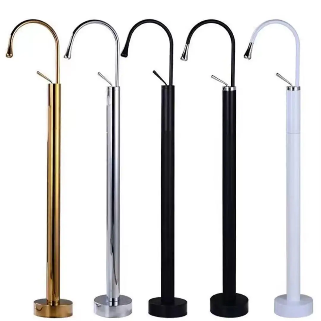 Modern copper basin faucet single hole hot and cold brass bathroom elevated black countertop base rotatable