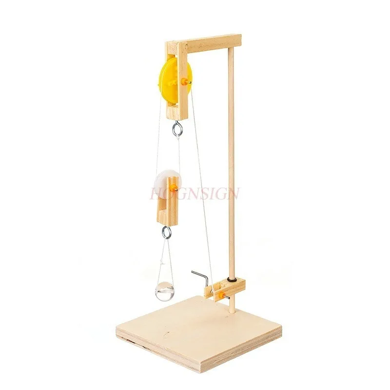 

1set Technology Small Maker Student Physics Science Experiment Pulley Crane Manual DIY Material