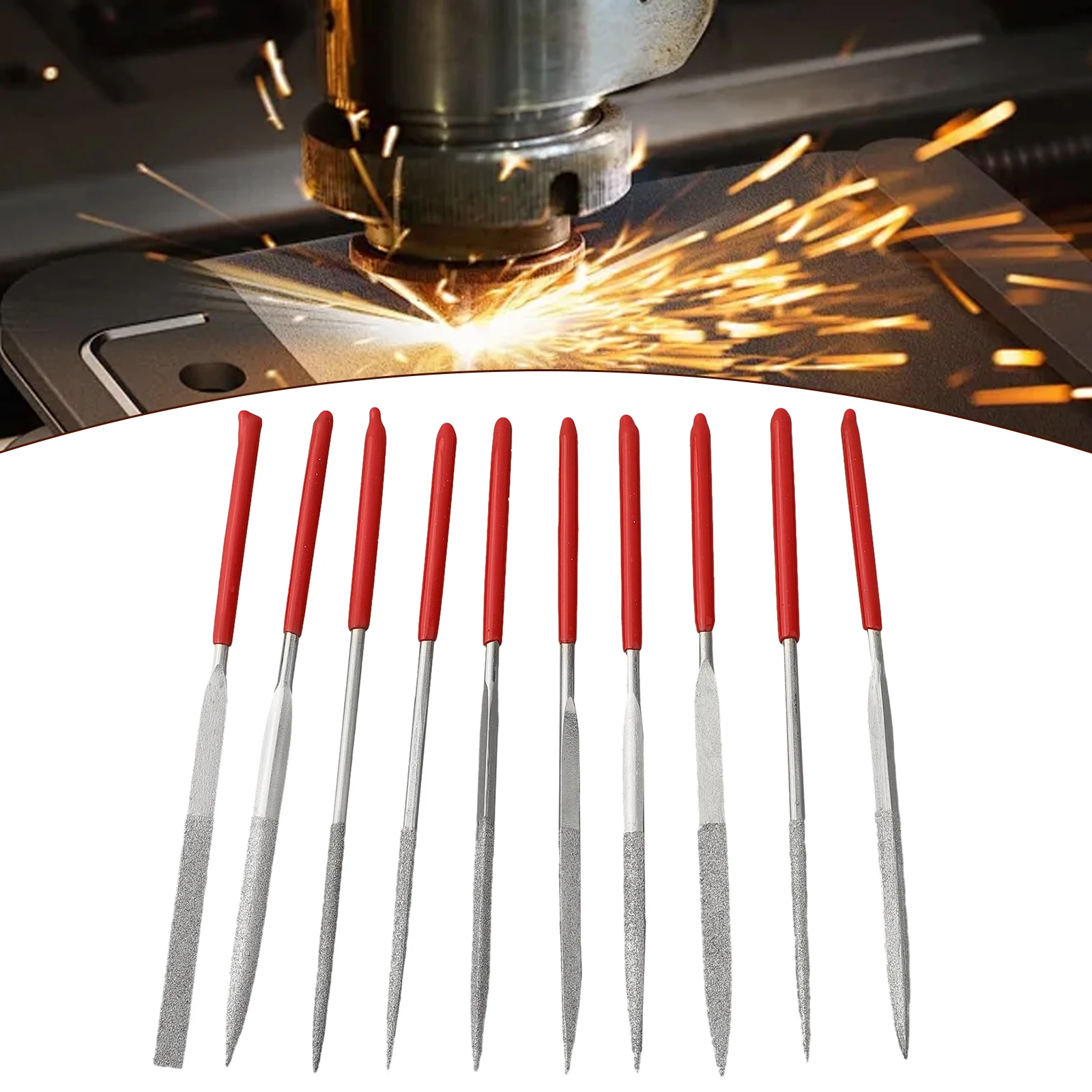 High Quality Needle Files For Metal/deburring For Grinding With Non-slip Grips 10 Pcs/Set Electroplated Diamond