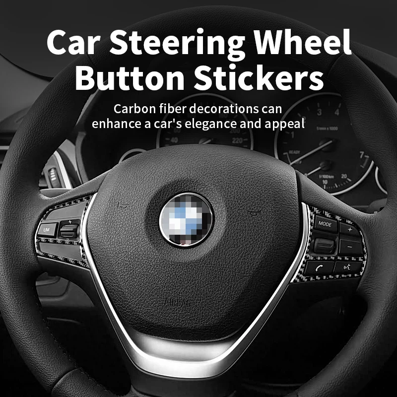 

For BMW F30 F32 F34 (2013-2019) Carbon Fiber Car Steering Wheel Button Panel Trim Sticker Anti Scratch Interior Tuning Accessory