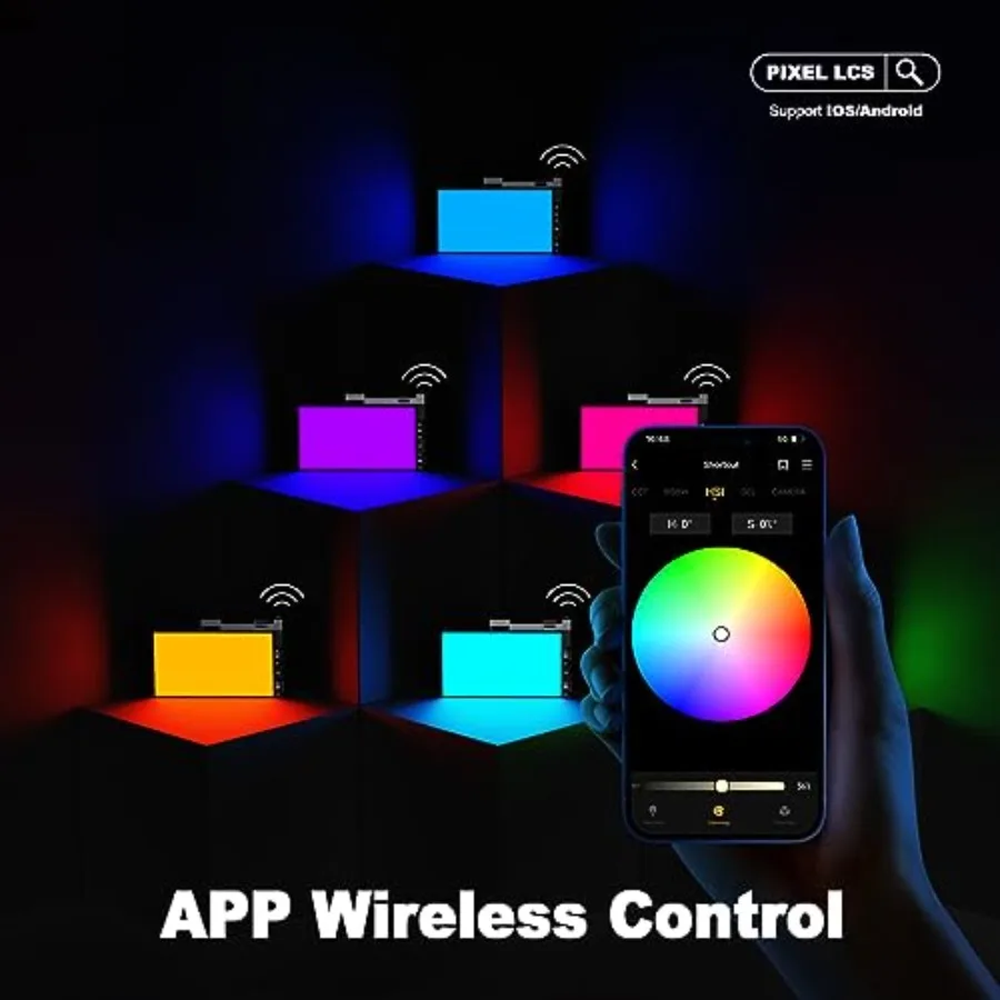 RGB Video Light with APP Control, 12W 210 Minutes Rechargeable Battery LED Camera Light, 10 Common Lighting Effects, CRI≥97 250