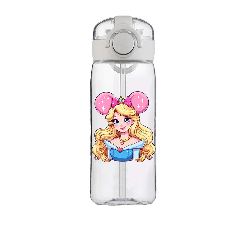 AliExpress MINISO Disney Princess Minnie Mouse Straw Cup Summer Girl Children's Water Cup Food Grade Cartoon School Picnic Bike Outdoor Kettle Cup