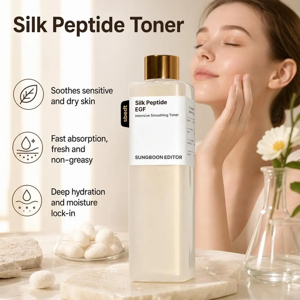 Silk Peptide Intensive Smoothing Toner Infused with Advanced EGF Quick Absorption Revitalize Skin Barrier Smoothing & Lifting