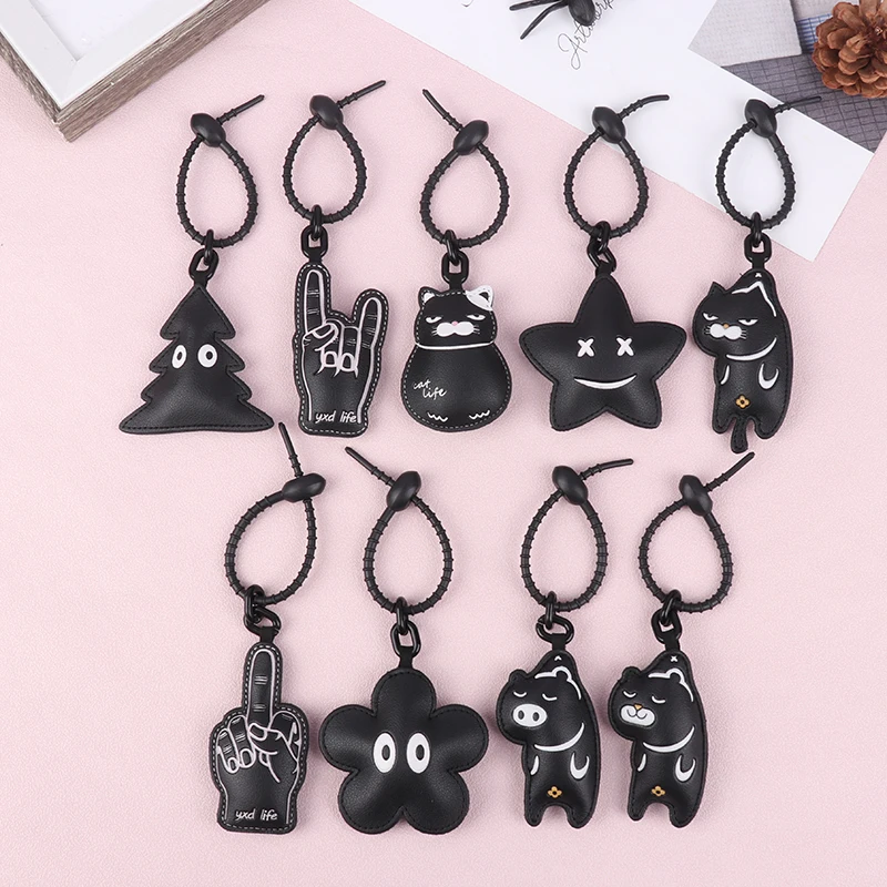 Creative Cartoon Leather Pendant Exquisite Car Key Chain Female Schoolbag Pendant Small Gift