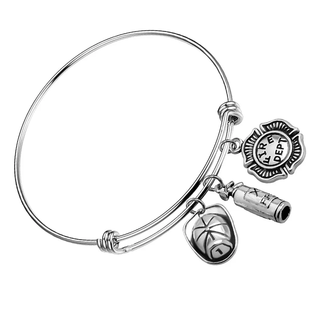 1Pcs Firemen Bracelet Unique Firefighter Theme Metal Chain Adjustable Fashion Wrist Gift Bracelet Wrist Jewelry
