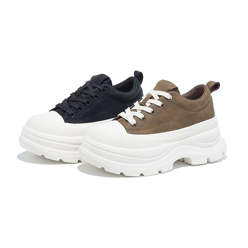

AIYUQI 2025 New Women's Sneakers Thick-soled, comfortable Women casual shoes Fashionable lace-up Female student shoes