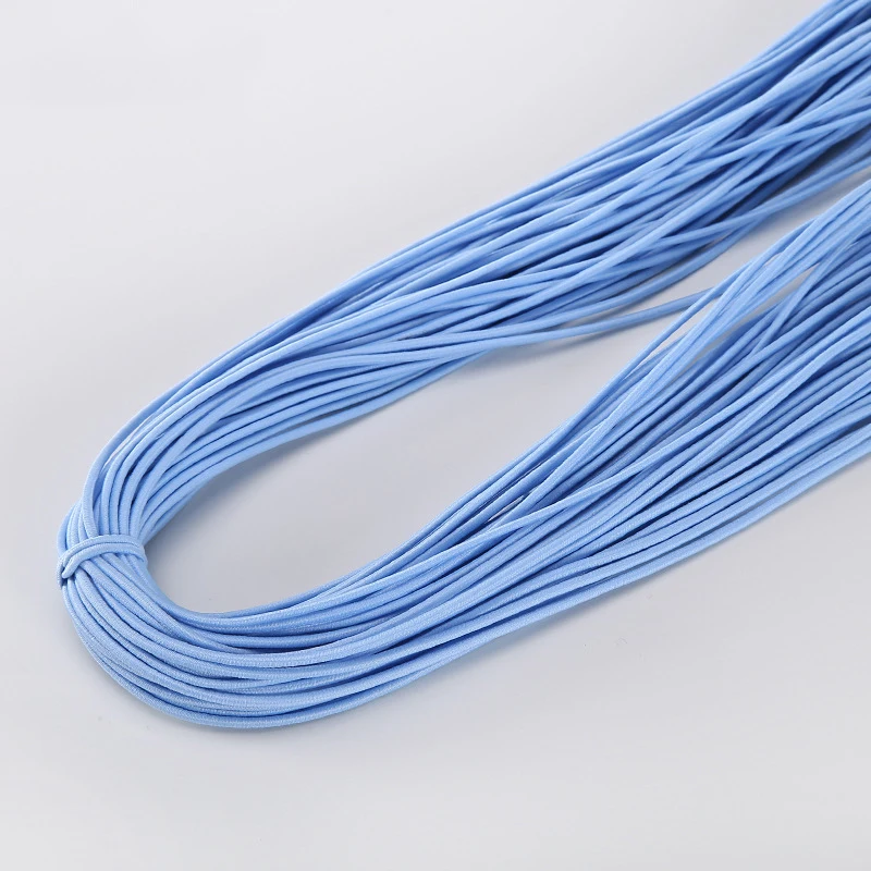 5/10M 2mm Colorful Round Elastic Band Polyester Single Strand Rubber Core Wrapped High Elastic Rope DIY Sewing Accessory