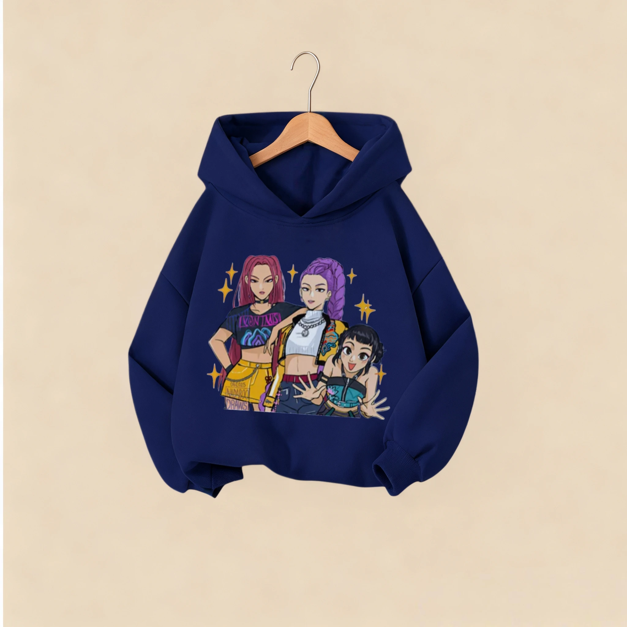 

Toddler Casual Hoodie KPOP Hunters Huntrix Boys Girls Sweatshirts Colorful Character High Quality Cotton Cloth Autumn Spring Top