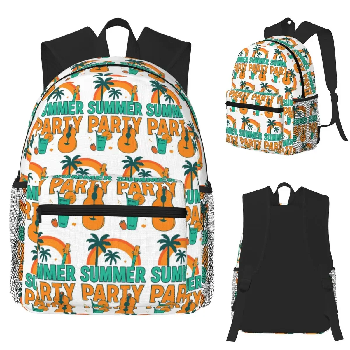 

Тропическая иллюстрация летней вечеринки, студенческий рюкзак, школьная сумка, походный дорожный рюкзак для мальчиков и девочек, сумка для книг, сумки на плечо