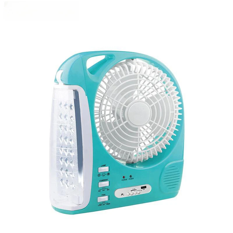 Ventilador portátil 6 en 1 con luz LED, dispositivo eléctrico con energía Solar, recargable, 2 velocidades de viento y brillo ajustables, para exteriores