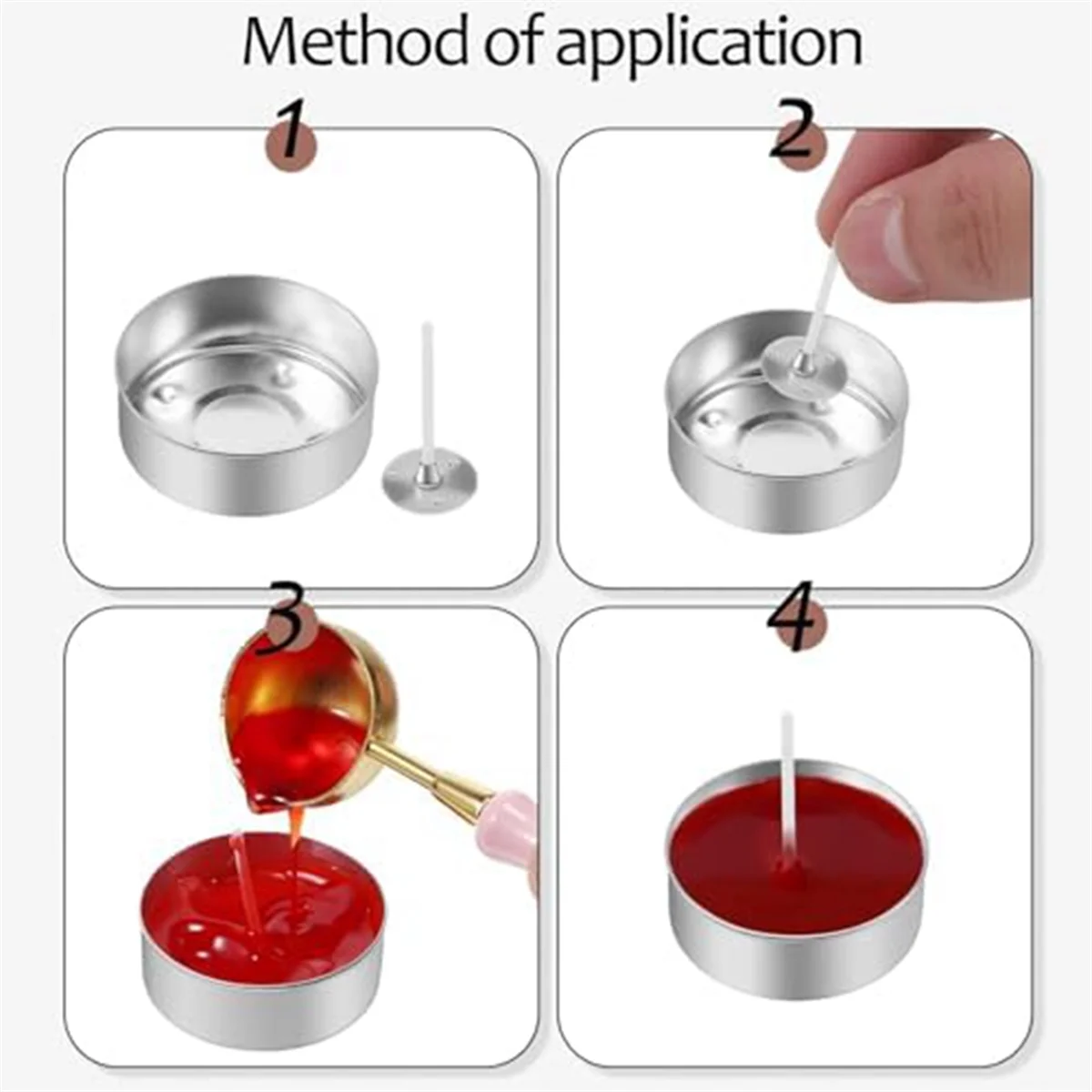 150Pcs Aluminum Tea Lights Cups, Metal Tea Light Tins with 150 Pcs Candle Wicks Empty Candle for Candle Lovers