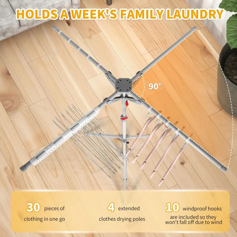 Clothes Drying Rack, Foldable Portable Drying Rack Clothing Height Adjustable, 2025 Upgraded Collapsible Standing Drying Rack fo