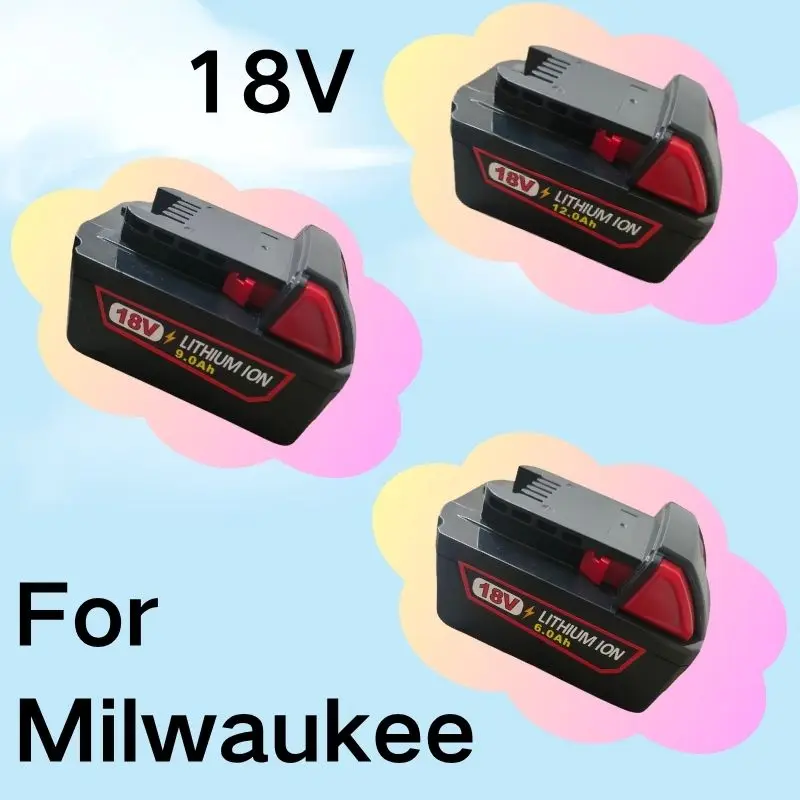 For Milwaukee M18 M12 Tool Battery Lithium XC Extended Capacity Battery XC 48-11-1860 M18B5 M18B4 18