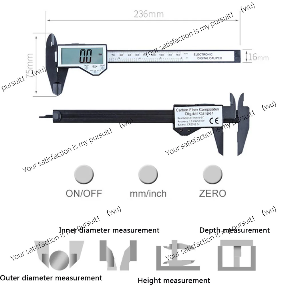 0-150mm Electronic Caliper 0-150mm Digital Display Vernier Large Screen IP54 Waterproof Plastic Caliper for Antique Measuring