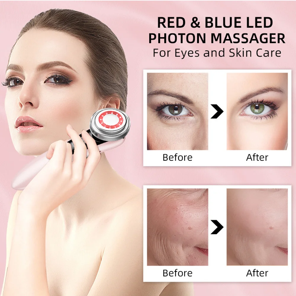 5 in 1 EMS Facial Massager LED Light Sonic Ion Vibration Skin Tightening Face Lifting Anti Wrinkle Beauty Device Skin Care Tools