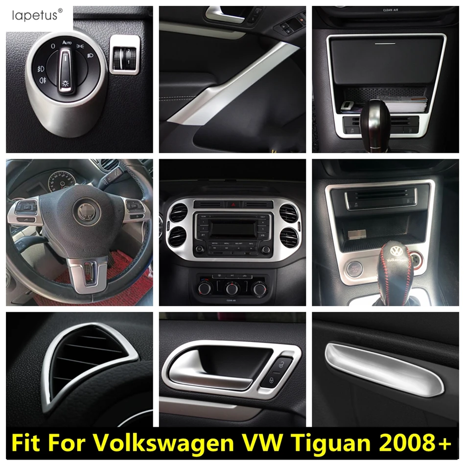 

Steering Wheel / Head Light / Handle Bowl / Seat Adjust Button Cover Trim Accessories For Volkswagen VW Tiguan MK1 2008 - 2015