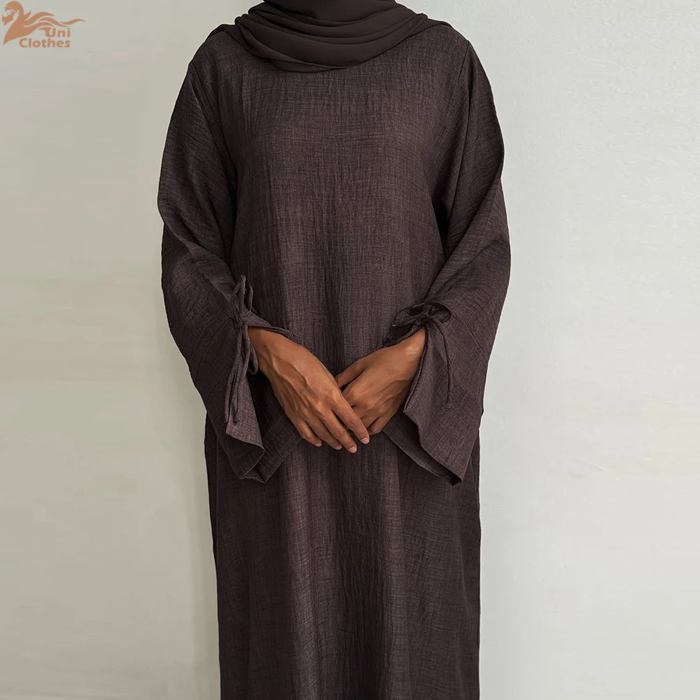 Ramadan Arabic Muslim Woman Modest Dress 2025 Dubai Plain Abaya Femme Islamic Vacation Travel Outfit Fashion Turkey Solid Robe