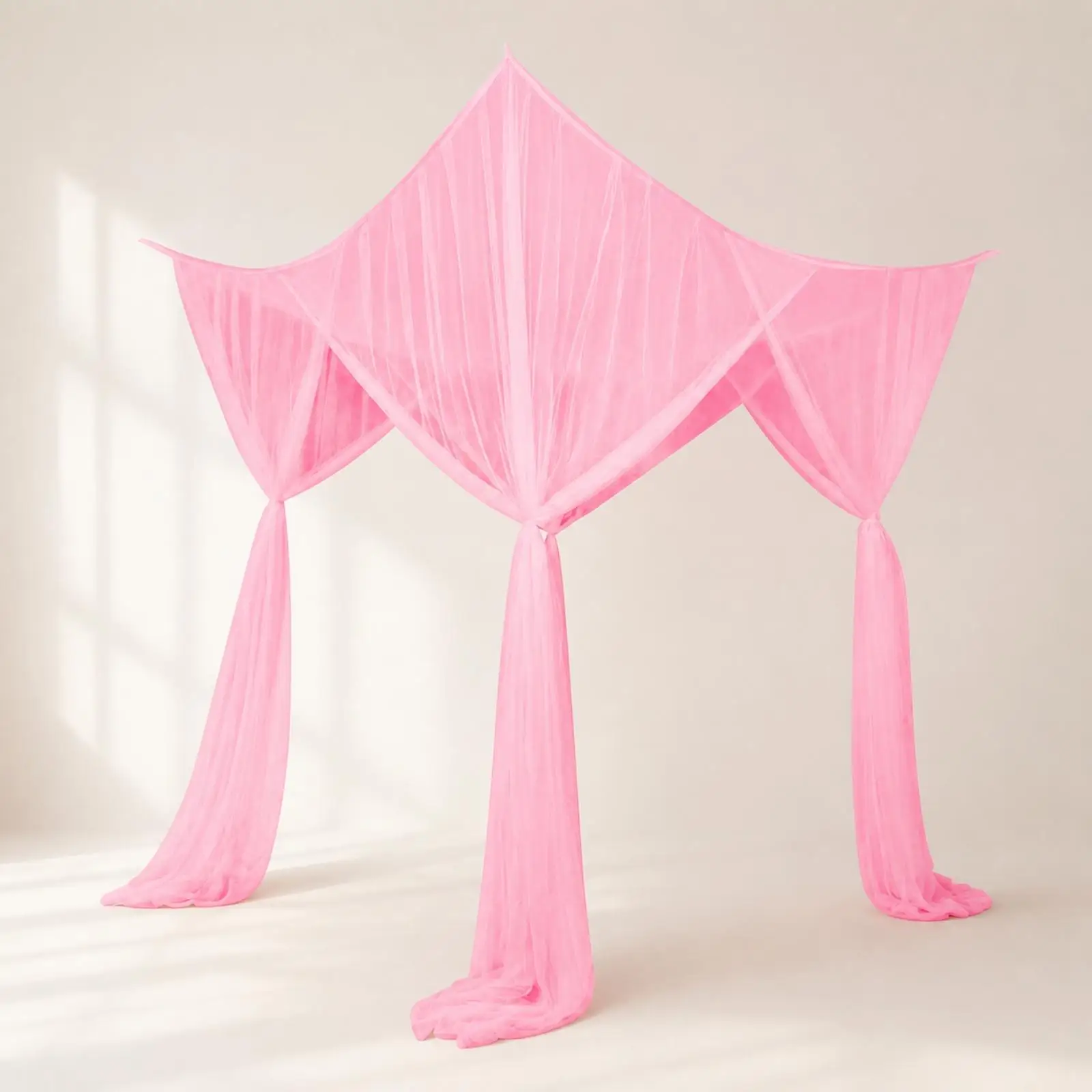 Iron Wire Frame Mosquito Net for Bedroom Polyester Hanging Canopy with Machine Washable