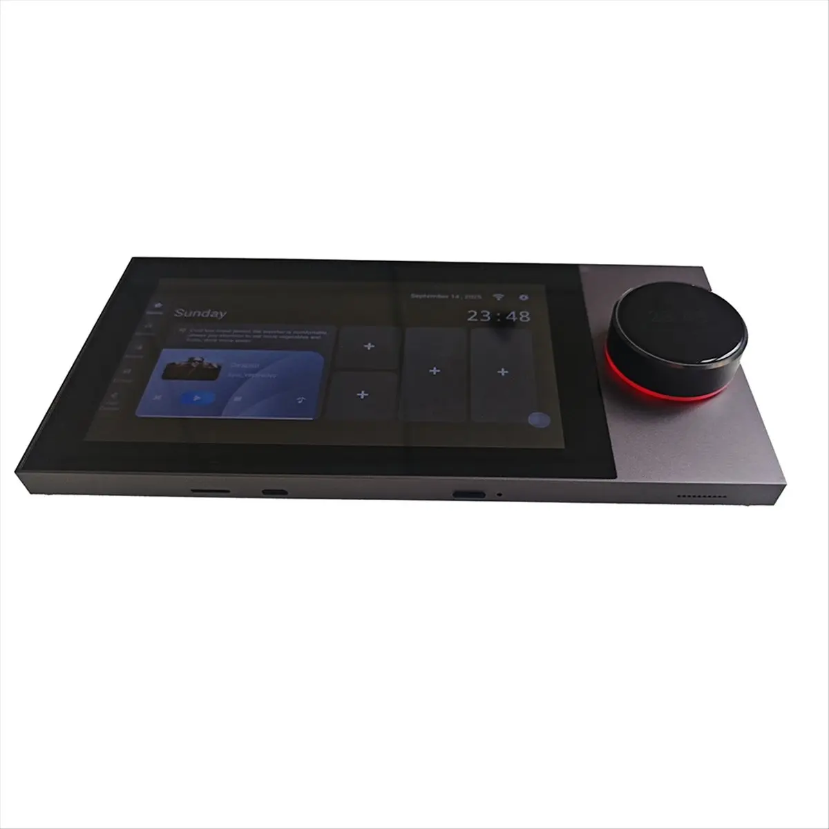 A003 7 Inch Android 8.1 Tuya Smart Home Control Panel with Rotary Button Zigbee Hub WiFi Wall Amplifier,for Voice