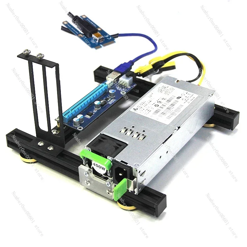 Laptop External Graphics Card Dock Mini Pcie To Pciex16 Riser Card Set Bracket + Riser Card + GPU Power Cable + Power Supply