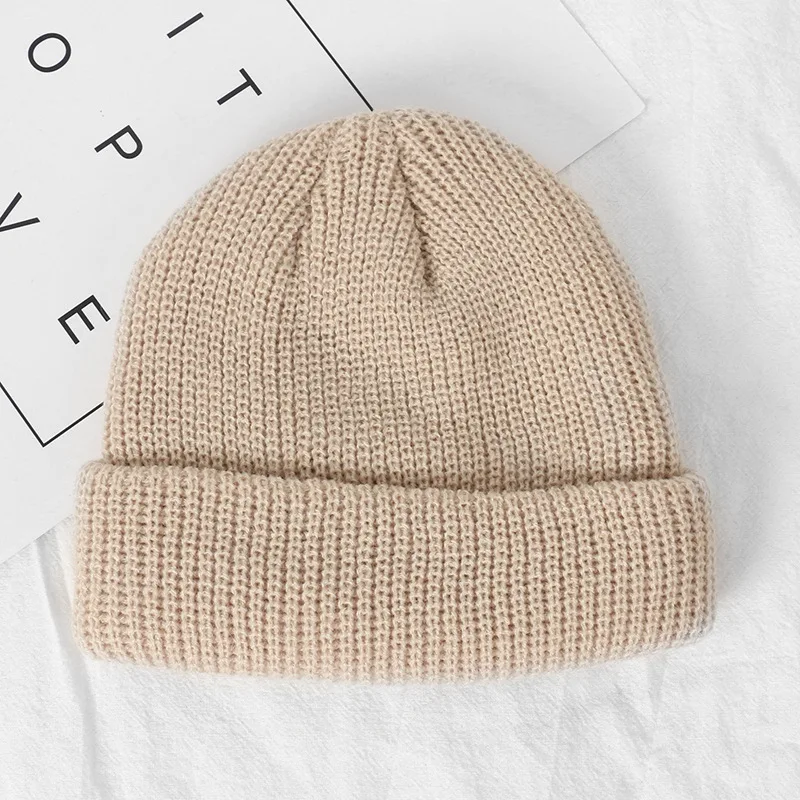 Custom Beanie Men\'s Cap Your Embroidered Design Hats for Woman Wool Knitted Skull Cap Elastic Beanies Winter Elastic Knit Cap