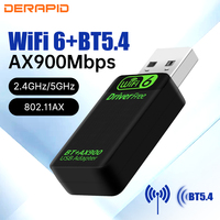 WiFi 6 AX600/AX900 Bluetooth 5.4 WiFi USB Adapter Wireless Network Card 2.4G&5GHz Wi-Fi For PC/Laptop Win10/11 Driver Free