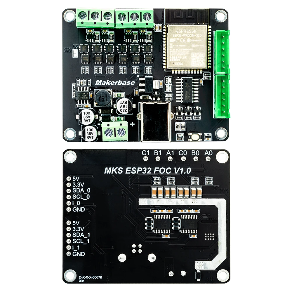 Makerbase esp32 duplo simplefoc escudo para bldc servo sem escova foc controlador de motor duplo de alta potência