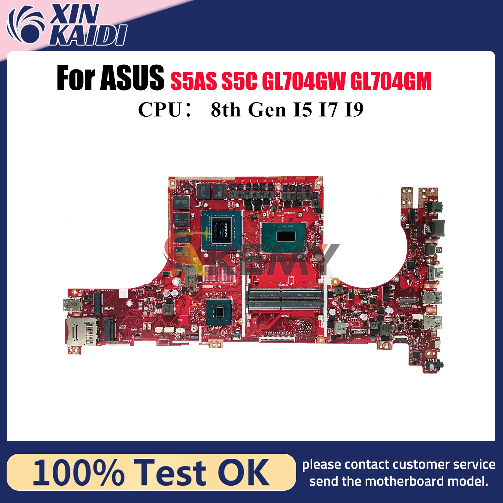 

GL504GV Laptop Motherboard For ASUS ROG Strix GL704GM GL504G S5C GL704GS S5AS GL704GV GL704GW Mainboard W/ I5 I7 I9 CPU tests OK