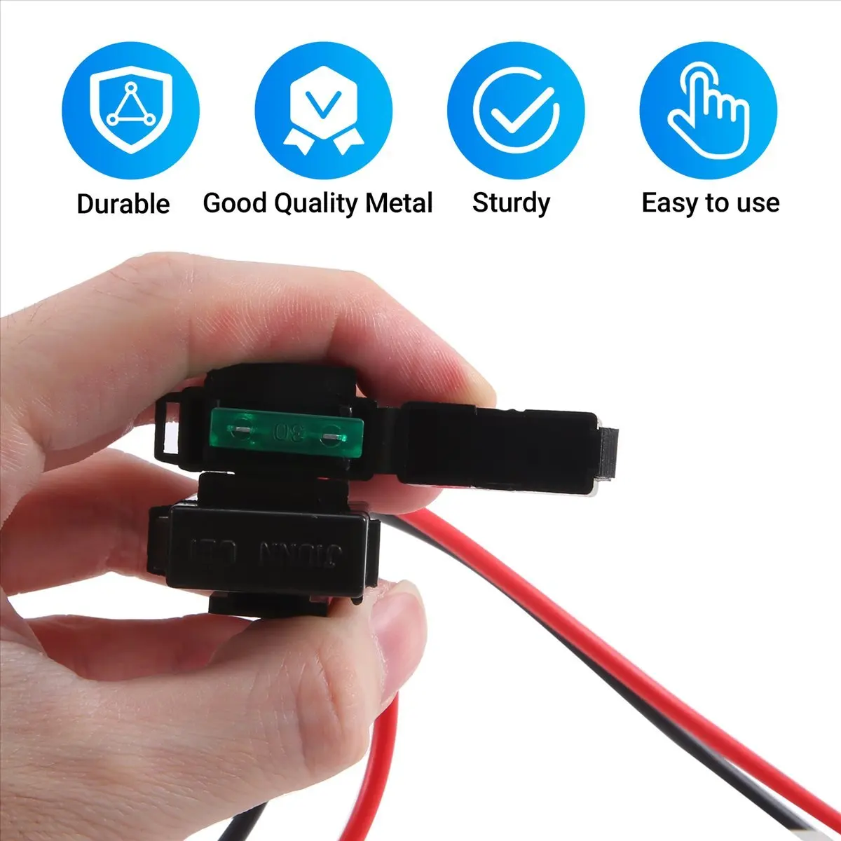【A75T】 30A 1M Fuse 6 PIN Short Wave Power Supply Cord Cable For FT-857D FT-897D