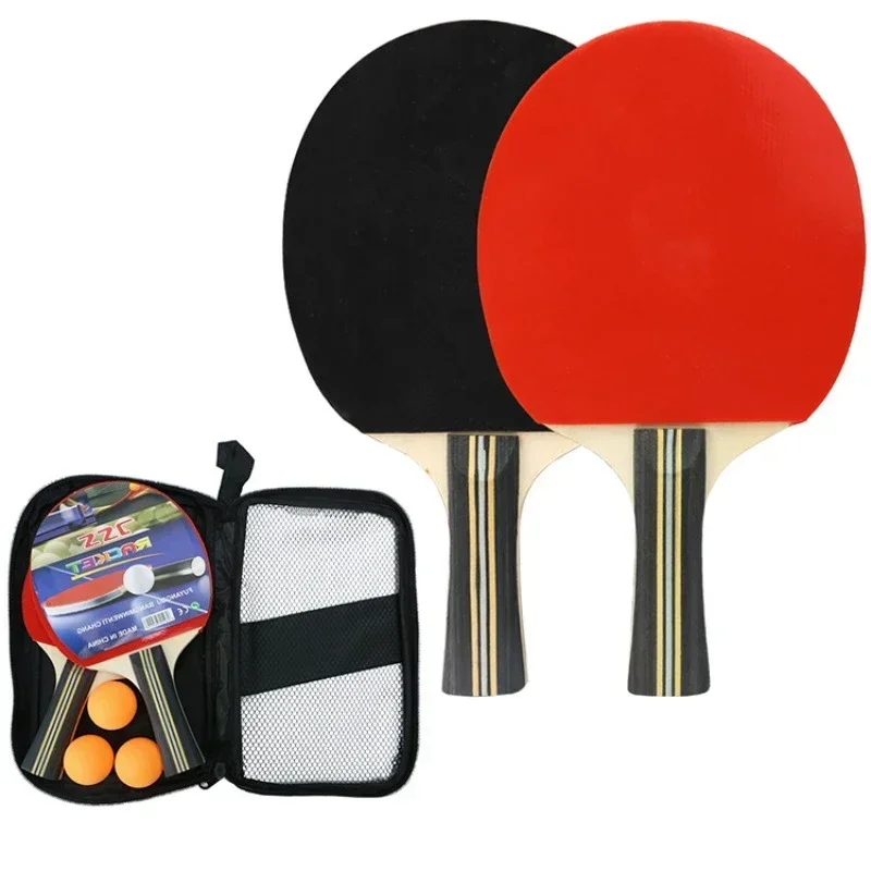 Raqueta de tenis de mesa, Juego de 2 raquetas y 3 bolas de Ping Pong, profesional, con bolsa para jugar a torneo