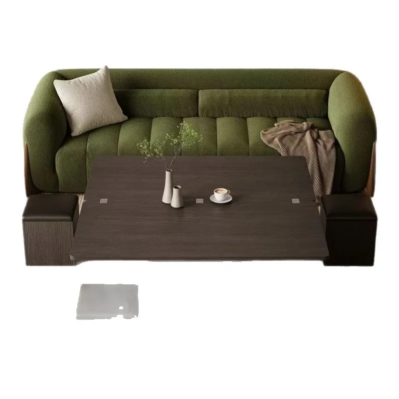 

Multifunctional coffee table dining table dual-purpose small apartment lifting and folding movable rock slab coffee table stool