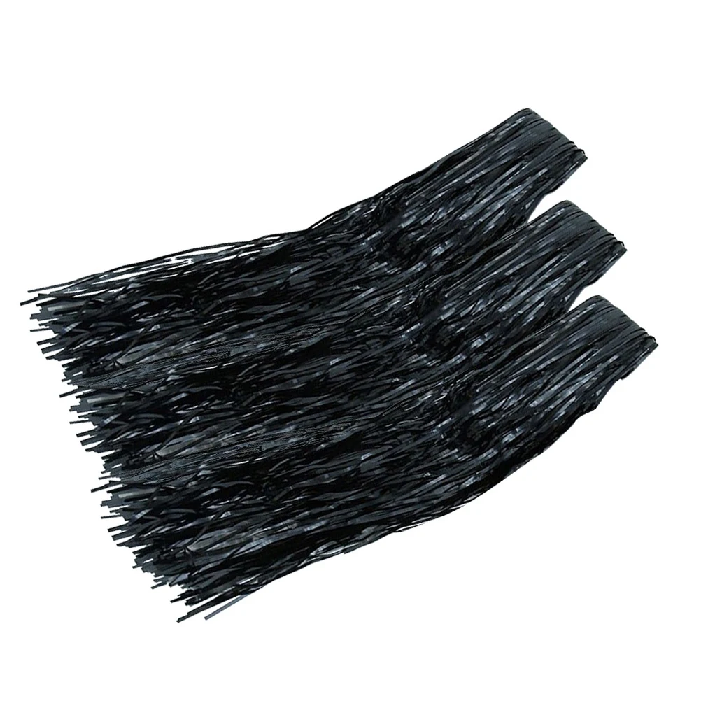 

3pcs Tassel Table Skirt Table Cloth Photo Backdrop Wedding Decor Photo Props for Party Decoration(Black)