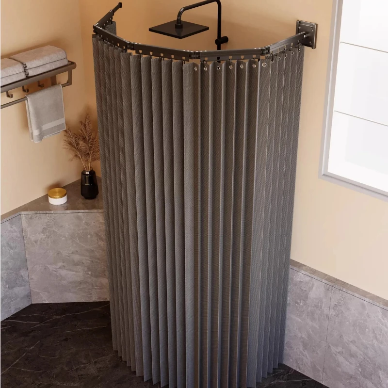 

Space Saving Waterproof Foldable Shower Partition Rod with Magnetic Seal, Wet Dry Separator for Compact Small Bathrooms